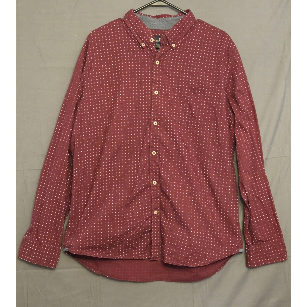 American Eagle Seriously Soft Classic‎ Fit Button Down Shirt Mens XL Maroon